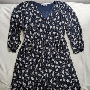 Piper & Scoot, Medium Navy Floral Midi Dress